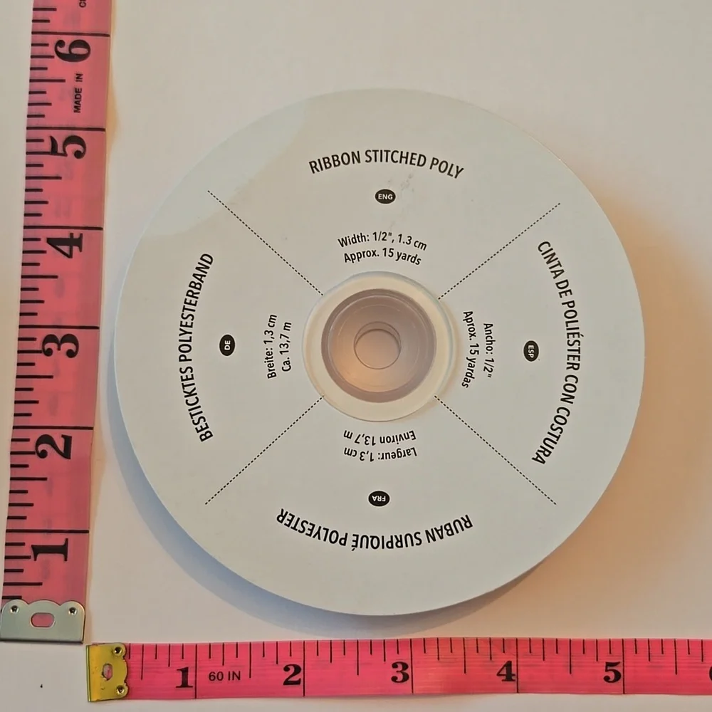 NWT Stampin' Up! Retired Poppy Parade Stitched Poly Ribbon 1/2